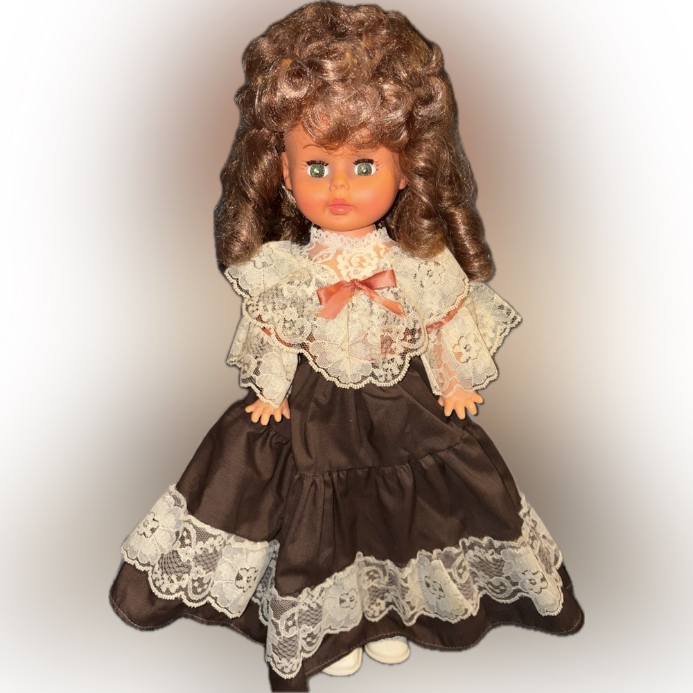Vintage Regal Canada Fashion Doll with Brown Dress